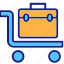 baggage, hand truck, luggage, luggage on cart 