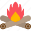 campfire, bonfire, camping, fire, flame, hot, icon 