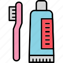 tooth, cleaning, brush, paste, toothbrush, toothpaste, icon