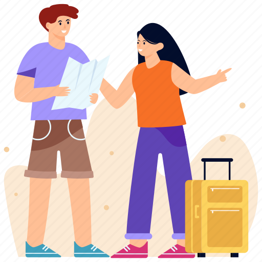 Tourist, traveller, tour luggage, baggage, passenger illustration - Download on Iconfinder