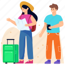 tourist, traveller, tour luggage, baggage, passenger