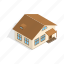 home, house, isometric, porch, residential, storey 