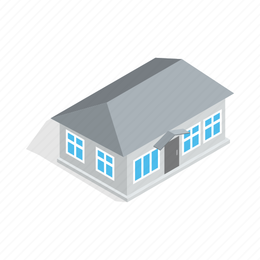 Construction, estate, gray, home, house, isometric, residential icon - Download on Iconfinder