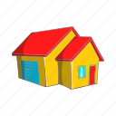 building, cartoon, estate, home, house, real, town