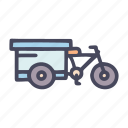 trade, cart, tricycle, trolley, store, delivery, box