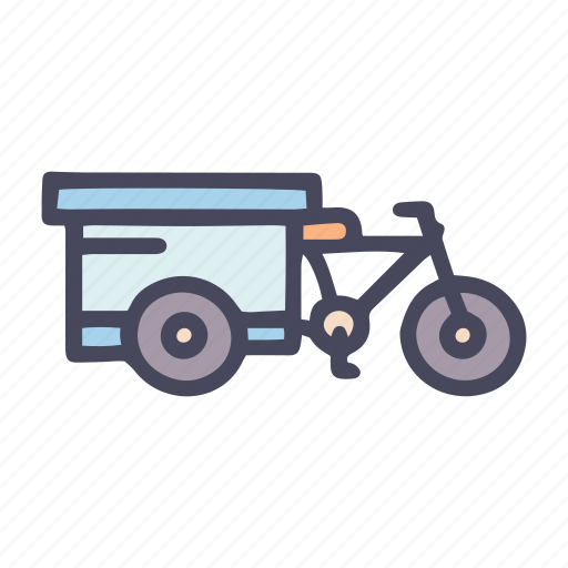 Trade, cart, tricycle, trolley, store, delivery, box icon - Download on Iconfinder
