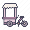 trade, cart, tricycle, food, street, snack, meal