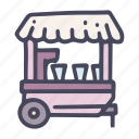 trade, cart, coffee, street, tea, trolley, takeaway, beverages