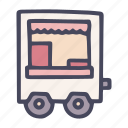 trade, cart, kiosk, stall, vendor, trolley, store
