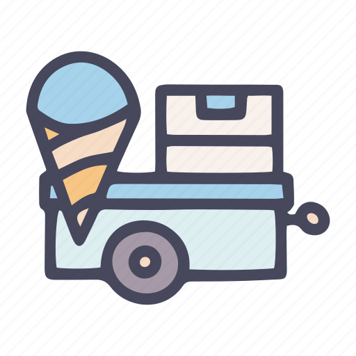 Trade, cart, ice, cream, trolley, dessert, sweet icon - Download on Iconfinder