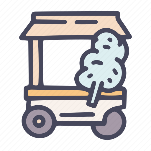 Trade, cart, candy, cotton, trolley, store, fair icon - Download on Iconfinder