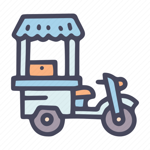Trade, cart, moped, food, delivery, meal, fast icon - Download on Iconfinder