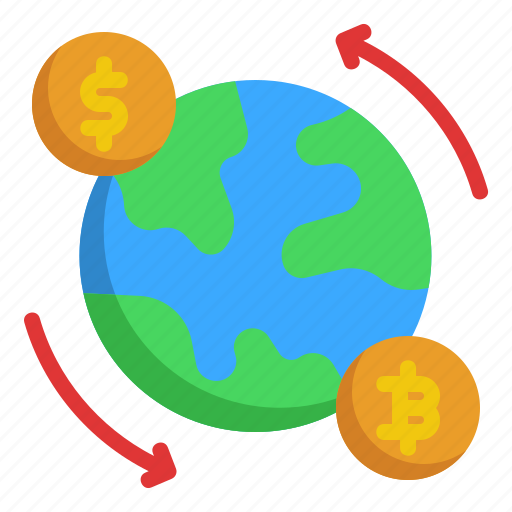 Currency, foreign, trade, bitcoin, economy, dollar, globe icon - Download on Iconfinder