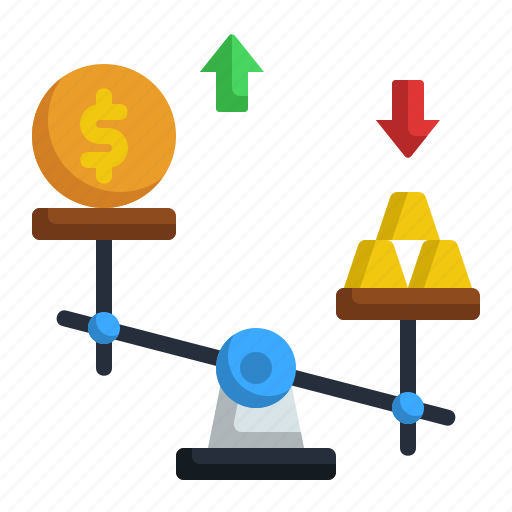 Scale, bitcoin, gold, balance, justice, dollar icon - Download on Iconfinder