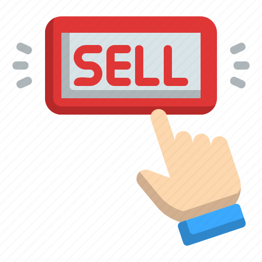 Sell, commerce, shopping, click, press, finger, button icon - Download on Iconfinder
