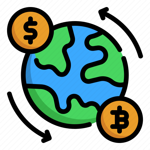 Currency, foreign, trade, bitcoin, economy, dollar, globe icon - Download on Iconfinder