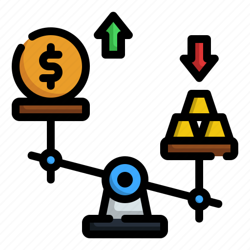 Scale, bitcoin, gold, balance, justice, dollar icon - Download on Iconfinder