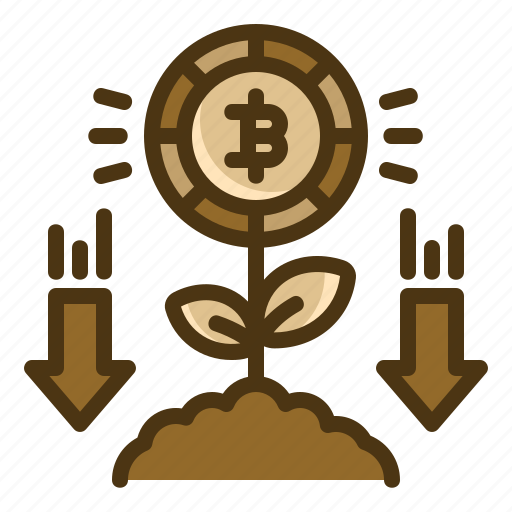 Loss, bitcoin, trading, growth, down, arrow, money icon - Download on Iconfinder