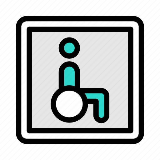 Disable, wheelchair, road, traffic, sign icon - Download on Iconfinder