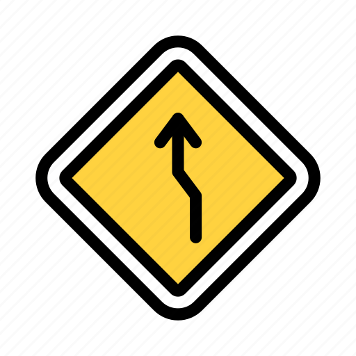 Left, curve, road, sign, arrow icon - Download on Iconfinder