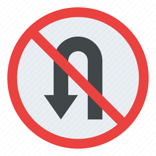 No, u, turn, traffic, sign, label, prohibition icon - Download on Iconfinder