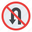 no, u, turn, traffic, sign, label, prohibition 