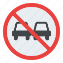 no, overtaking, traffic, sign, label, prohibition