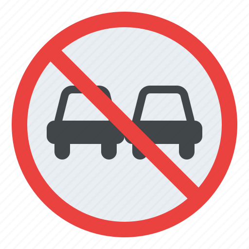 No, overtaking, traffic, sign, label, prohibition icon - Download on Iconfinder