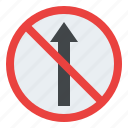 no, straight, ahead, traffic, sign, label, prohibition