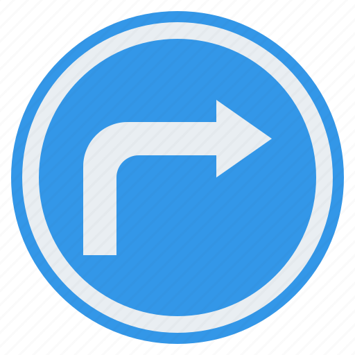 Turn, right, road, sign, traffic, label icon - Download on Iconfinder