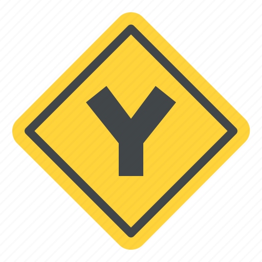 Y, junction, road, sign, traffic, label icon - Download on Iconfinder
