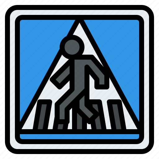 Crosswalk, road, sign, traffic, label icon - Download on Iconfinder