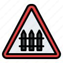 fence, warning, road, sign, traffic, label