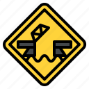 lift, bridge, ahead, warning, road, sign, traffic, label