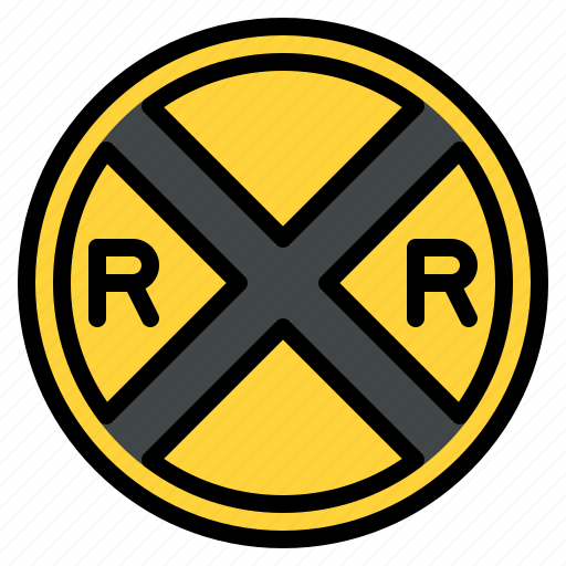 Rail, crossing, warning, road, sign, traffic, label icon - Download on Iconfinder