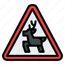 wild, animals, warning, road, sign, traffic, label