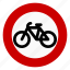 no bicycle, prohibit, regulatory, sign, traffic 