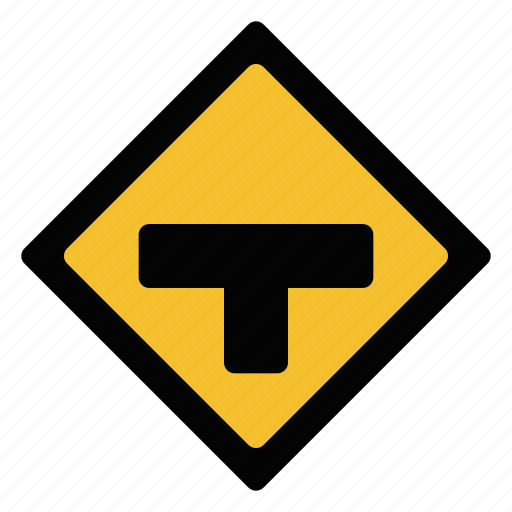 Intersection, sign, t, t intersection, traffic, warning icon - Download on Iconfinder