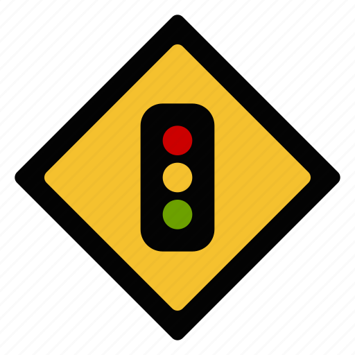 Road, sign, traffic, traffic light, warning icon - Download on Iconfinder