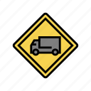 truck, road, traffic, information, speed, limit