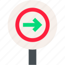 turn, right, traffic, sign, road, direction