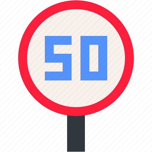 Speed, limit, fifty, traffic, sign, signaling icon - Download on Iconfinder