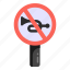 traffic sign, no honk, no horn, stop horn, horn prohibition 