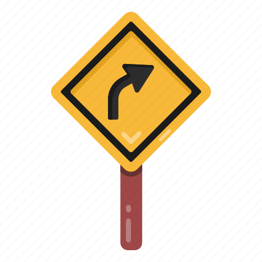 Traffic sign, road sign, traffic board, road post, right turn icon - Download on Iconfinder