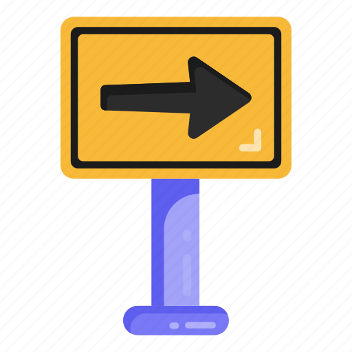 Traffic sign, road sign, traffic board, road post, right arrow board icon - Download on Iconfinder