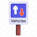 road sign, traffic board, road post, road signboard, two way road 