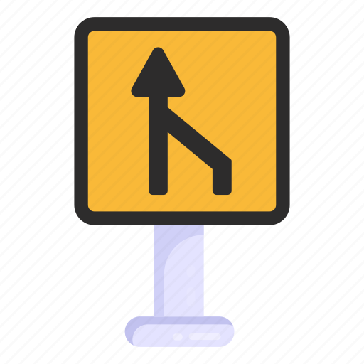 Traffic sign, road sign, traffic board, road post, merge road board icon - Download on Iconfinder