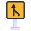 traffic sign, road sign, traffic board, road post, merge road board 