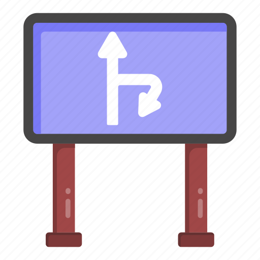 Traffic sign, road sign, traffic board, right turn ahead, road direction icon - Download on Iconfinder