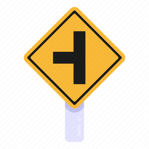 Traffic sign, road sign, traffic board, road post, left t junction icon - Download on Iconfinder